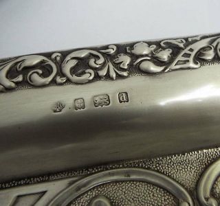 STUNNING LARGE HEAVY DECORATIVE ENGLISH ANTIQUE 1903 SOLID STERLING SILVER TRAY 6