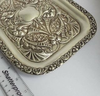 STUNNING LARGE HEAVY DECORATIVE ENGLISH ANTIQUE 1903 SOLID STERLING SILVER TRAY 8