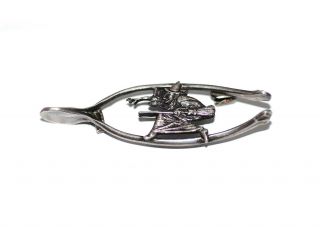 Rare C1905 Antique Daniel Low Salem Witch On Wishbone Sterling Silver Brooch