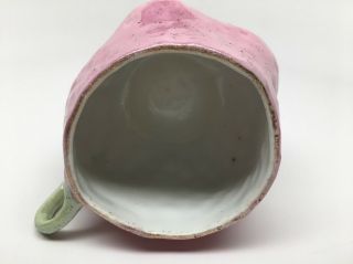 Vtg HAND CRAFTED Porcelain PINK STRAWBERRY SHAPED CUP Luster Finish - Wonderful 5