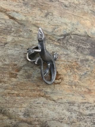 Vintage Old Pawn Sterling Silver Lizard Ring.  Size 6 12