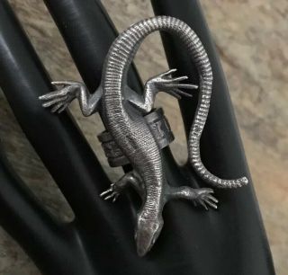 Vintage Old Pawn Sterling Silver Lizard Ring.  Size 6