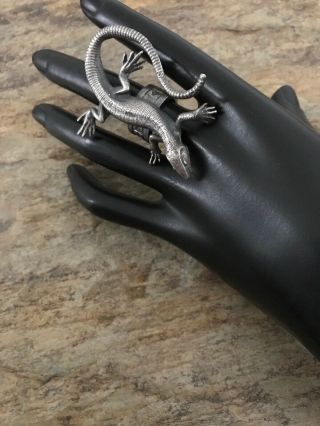 Vintage Old Pawn Sterling Silver Lizard Ring.  Size 6 4