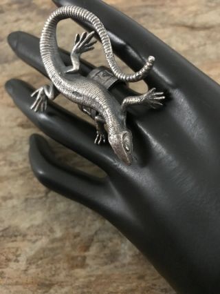 Vintage Old Pawn Sterling Silver Lizard Ring.  Size 6 5