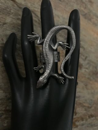 Vintage Old Pawn Sterling Silver Lizard Ring.  Size 6 6
