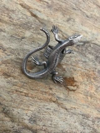 Vintage Old Pawn Sterling Silver Lizard Ring.  Size 6 7