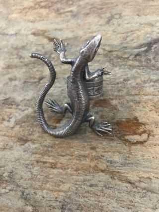 Vintage Old Pawn Sterling Silver Lizard Ring.  Size 6 8