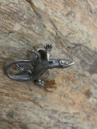 Vintage Old Pawn Sterling Silver Lizard Ring.  Size 6 9