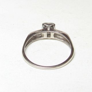 1940s Vintage 14K White Gold 0.  30 Ct Brilliant Cut Diamond Ring 0.  40 Cts Total 3