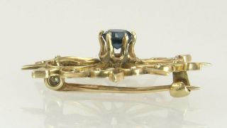 Vintage 14K Yellow Gold.  35ct Sapphire Hearts & Arrows Pin Brooch 2.  4g 4