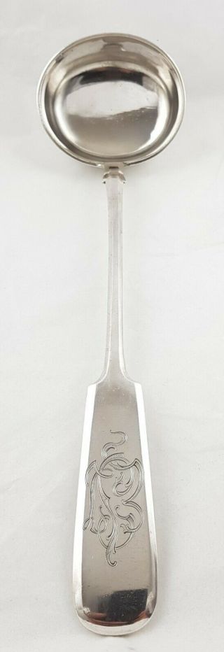 Antique Large Russian Solid Silver Ladle,  260g 30cm,  Moscow 1908