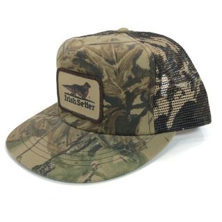 Vintage Irish Setter Sport Boots Camo Trucker Hat Mesh Patch Red Wing 80s USA 2