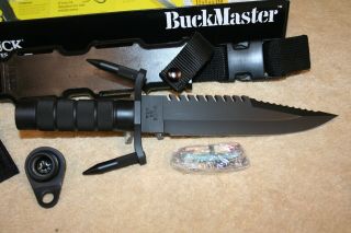 BUCK KNIFE MODEL 184 BUCKMASTER - 1984 - RARE BLACK EARLY 1ST MODEL - NOS/NIB 2