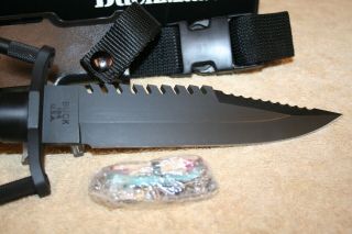 BUCK KNIFE MODEL 184 BUCKMASTER - 1984 - RARE BLACK EARLY 1ST MODEL - NOS/NIB 3