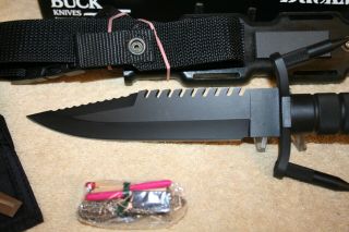 BUCK KNIFE MODEL 184 BUCKMASTER - 1984 - RARE BLACK EARLY 1ST MODEL - NOS/NIB 8
