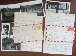 Wwii Letters,  D - Day 1st Division 18th Inf.  " Said Its Rough " Kia Related Postal