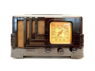 VINTAGE 1940s RESTORED ART DECO FADA MID CENTURY ANTIQUE OLD BAKELITE TUBE RADIO 7