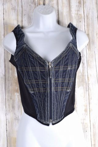 Rare Vtg Vivienne Westwood 90s Denim Corset Top Size: 12