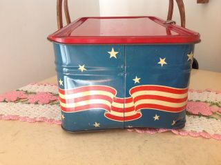 Vintage Patriotic Golden Cookies 4th July Cookie Tin 8