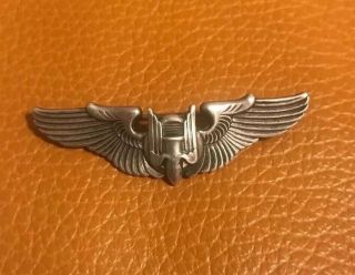 Vintage Sterling Ww2 Usaf Military Bomber Wings 2 Inches