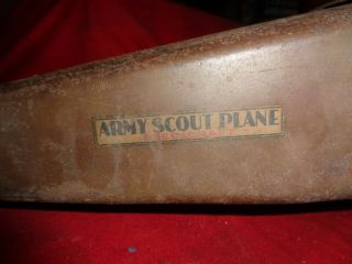 Vintage Steel Craft Pressed Steel Army Scout Plane 3 engine NX - 110 5