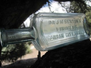 Extremely Rare Nevada Medicine Drug Bottle Benton 