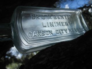 EXTREMELY RARE Nevada Medicine Drug Bottle BENTON ' S LINIMENT Carson City,  NEV NV 2