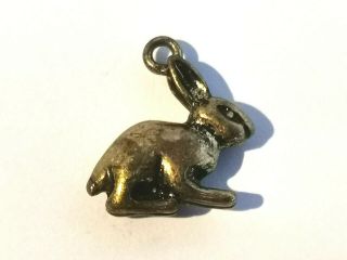 Adorable Vintage Bronze Tone Rabbit Pendant - Metal Detecting Find