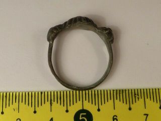 2812 Ancient Roman bronze ring with a decoration 18 mm. 2