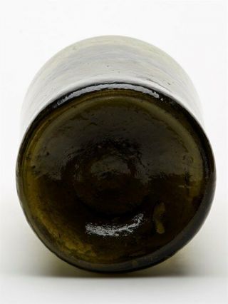 FINE LARGE ANTIQUE GREEN GLASS WINE BOTTLE C.  1800 7
