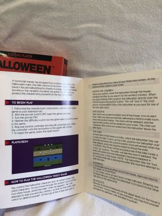 Halloween Atari 2600 NTSC Complete.  Rare Holy Grail 10