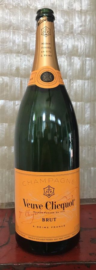 Rare Veuve Clicquot Brut Champagne Bottle Vintage Jeroboam 3 Liter Empty