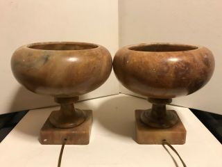 Vintage Retro Alabaster Lamp Bases with Urn Shape - Gorgeous 3