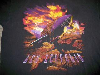 Vintage 90s Led Zeppelin Zoso WInterland Band Rock Shirt Men ' s XL Black T - shirt 2