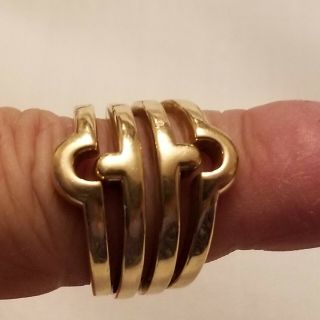 Authentic Bvlgari Bulgari Parentesi 18k Yellow Gold Stacking Band Ring (rare)