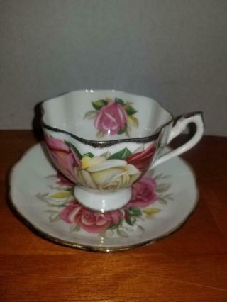 Vintage Queen Anne Tea Cup And Saucer - Fine Bone China - " Lady Sylvia "
