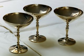 Matching Set Of Three Silver Goblets