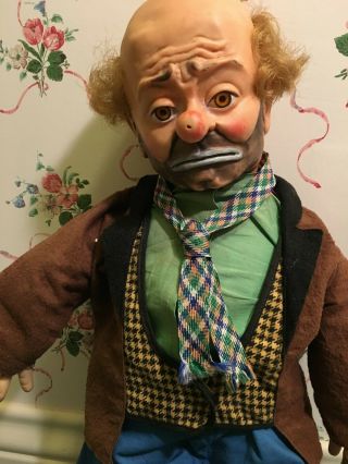 Vintage ©1955 BABY BARRY TOY CO.  Emmett Kelly ' s WILLIE THE CLOWN Doll Hobo 3
