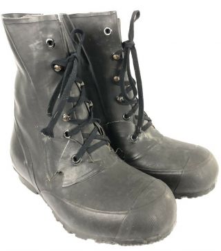 Us Ww2 Or Korea Usmc Marine Corps Black Rubber Waterproof Boots Goodyear 9ee Wow