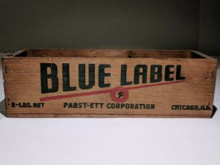 Vtg Pabst - Ett BLUE LABEL 2 Lbs.  Pasteurized Process WOOD CHEESE BOX Graphic 4