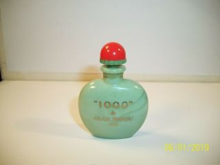 Vtg 1960s " 1000 " De Jean Patou Pure Perfume Jade Green Bottle With Red Top Empty