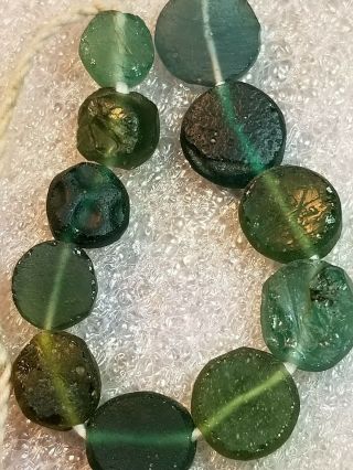 11 Rare Ancient Roman Blue Glass Beads 2000,  Years Old Authentic Artifact