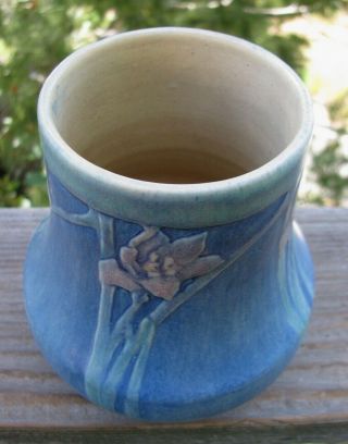 Vintage Newcomb College Sadie Irvine Pottery Vase Floral Pink,  Blue,  Green 7