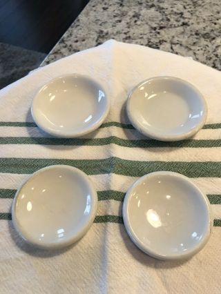 Set of 4 Vintage Antique White Butter Pats Farmhouse Primitives 2