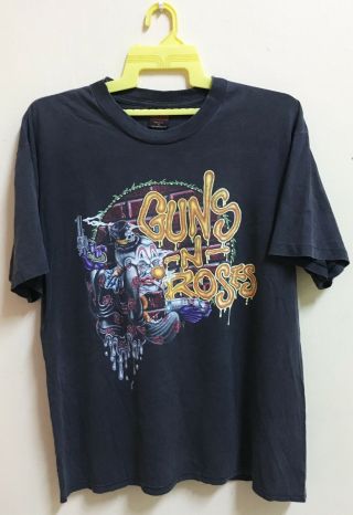 Vintage 1993 Guns N Roses Rock Metal Tour Concert Promo T - Shirt Ratt Poison