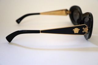 Vintage Versace Sunglasses Oval Black and Gold Cat Eye Style 425 Col 852/B Rare 4