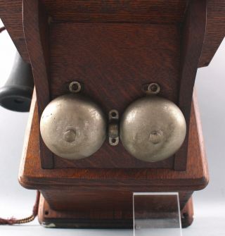 Antique,  Early 20th Century,  Oak Baird Midgetphone Crank Wall Telephone,  NR 4
