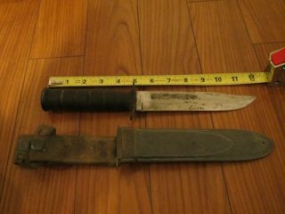 Vintage Ww2 Camillus N.  Y.  U.  S.  N.  Mark 2 Trench Fighting Knife W/sheath Nord 6581