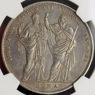 1830,  Italy,  Vatican,  Pope Pius VIII.  Large Silver Scudo Coin.  Rare PCGS AU - 58 2