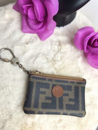 Authentic Vintage FENDI Rare Collectors Piece Zucca Key Cles Pouch 3